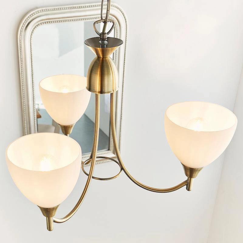Endon Alton 3 Arm Antique Brass Pendant Ceiling Light simple ceiling design light