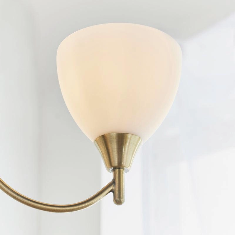 Endon Alton 3 Arm Antique Brass Pendant Ceiling Light