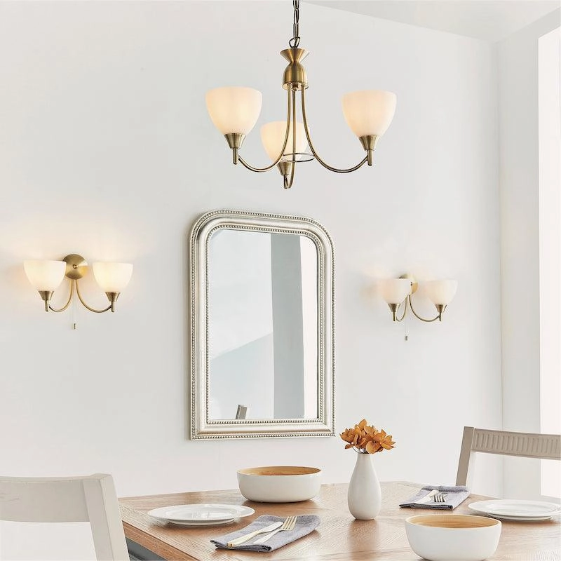 Endon Alton 3 Arm Antique Brass Pendant Ceiling Light