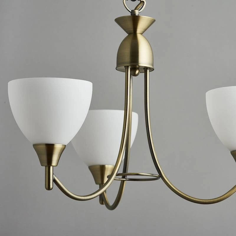 Endon Alton 3 Arm Antique Brass Pendant Ceiling Light