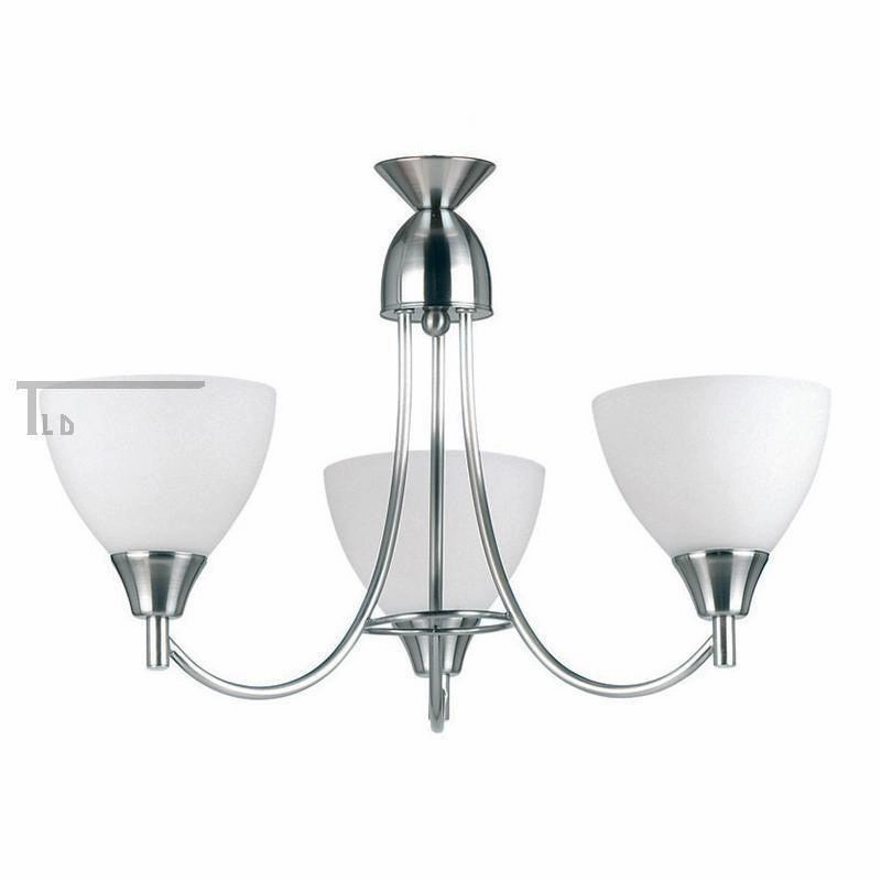 Endon Alton 3 Arm Satin Chrome Semi Flush Ceiling Light
