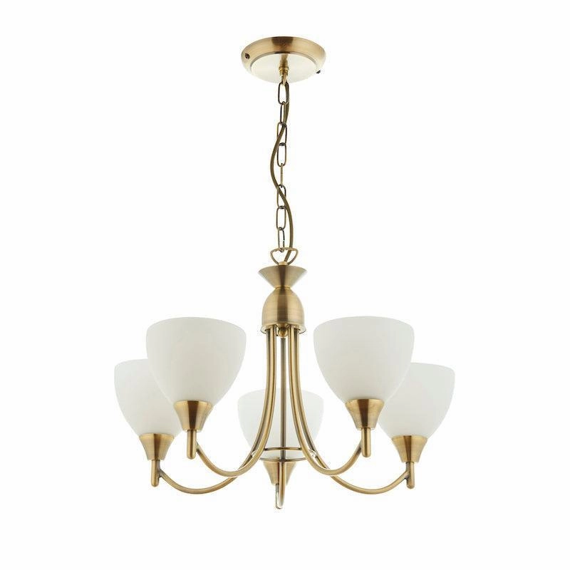 Endon Alton 5 Arm Antique Brass Finish Ceiling Pendant
