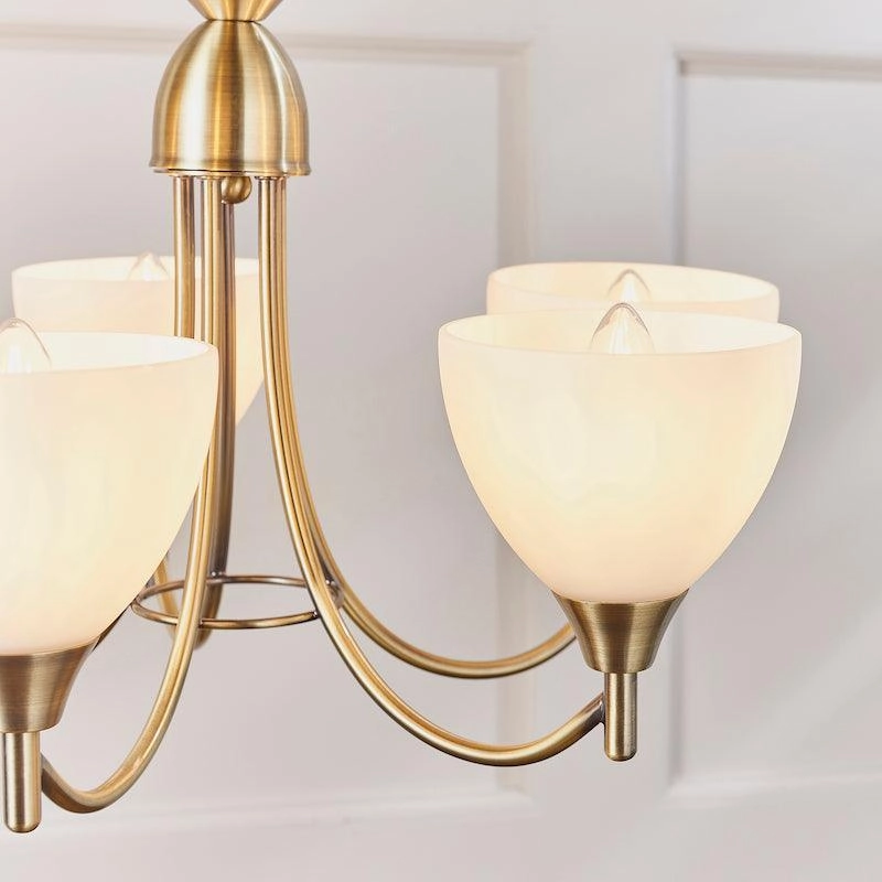 Endon Alton 5 Arm Antique Brass Finish Ceiling Pendant