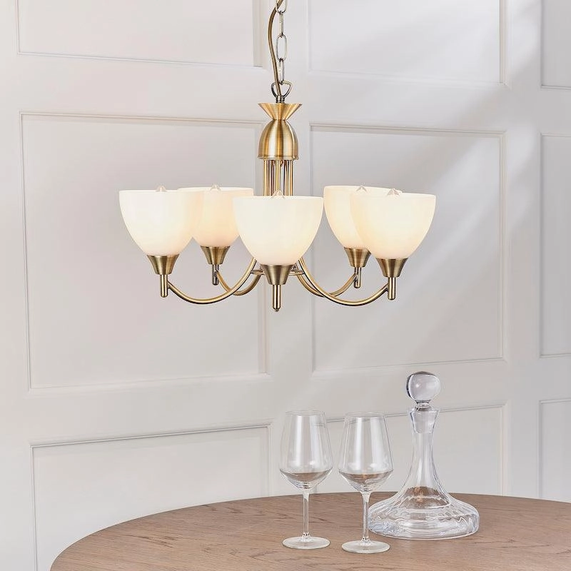 Endon Alton 5 Arm Antique Brass Finish Ceiling Pendant simple ceiling design light