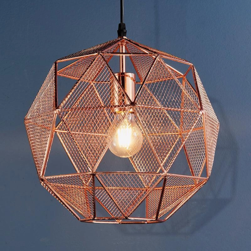 Endon Armour Copper 1 Light Pendant