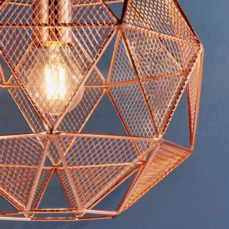Endon Armour Copper 1 Light Pendant