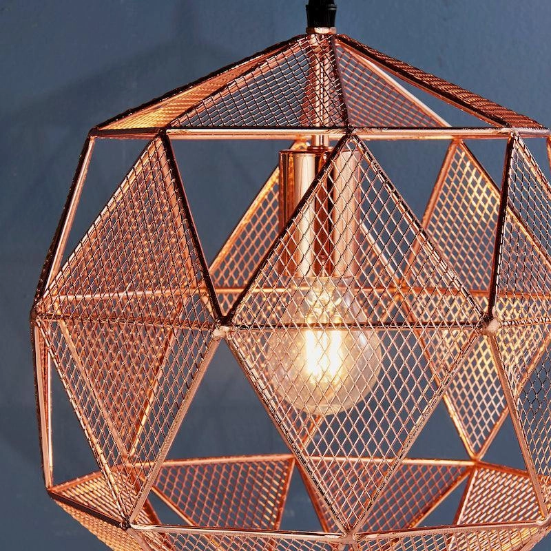 Endon Armour Copper 1 Light Pendant