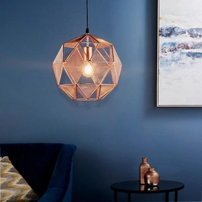 Endon Armour Copper 1 Light Pendant modern ceiling lamp