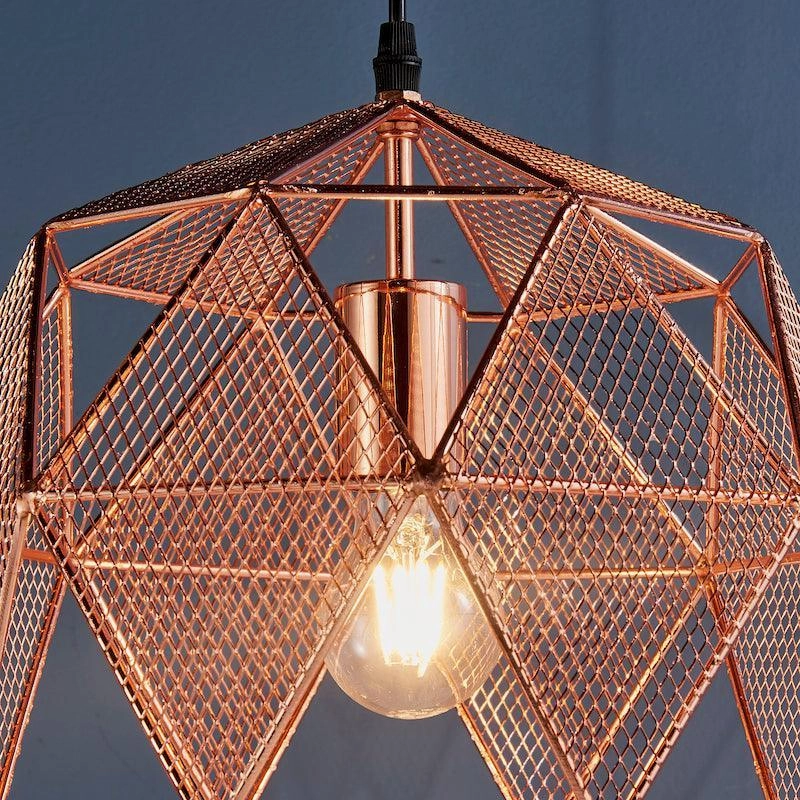 Endon Armour Copper 1 Light Pendant