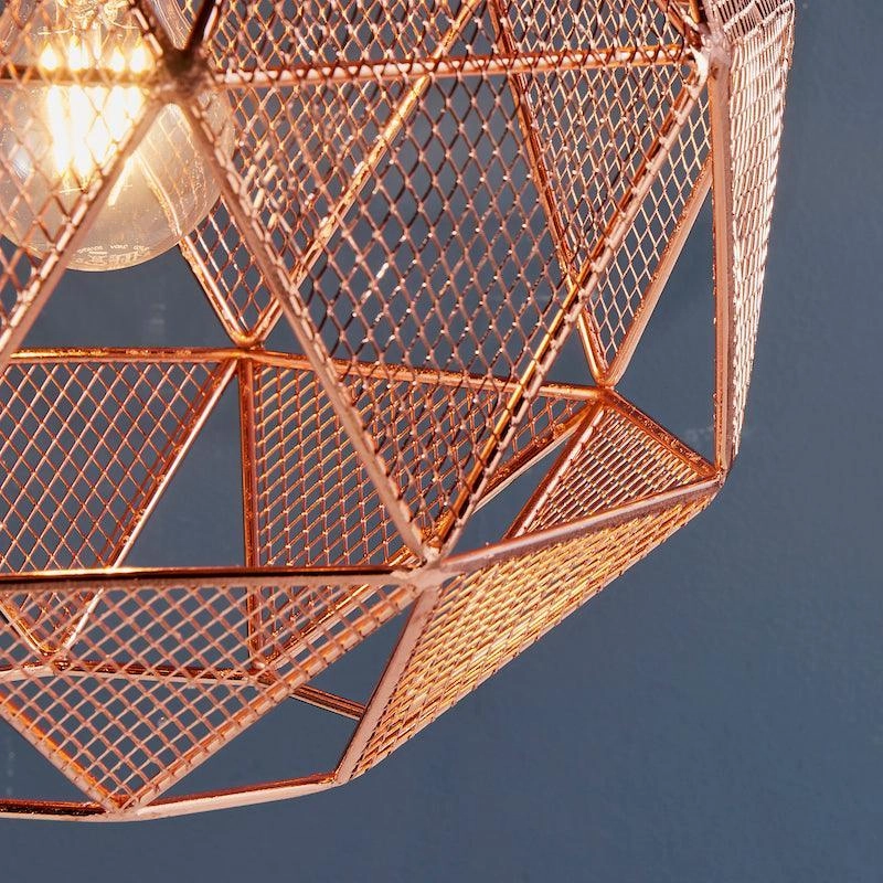 Endon Armour Copper 1 Light Pendant