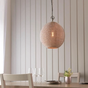 Endon Asha 1 Light Polished Nickel Ceiling Pendant minimalist ceiling light