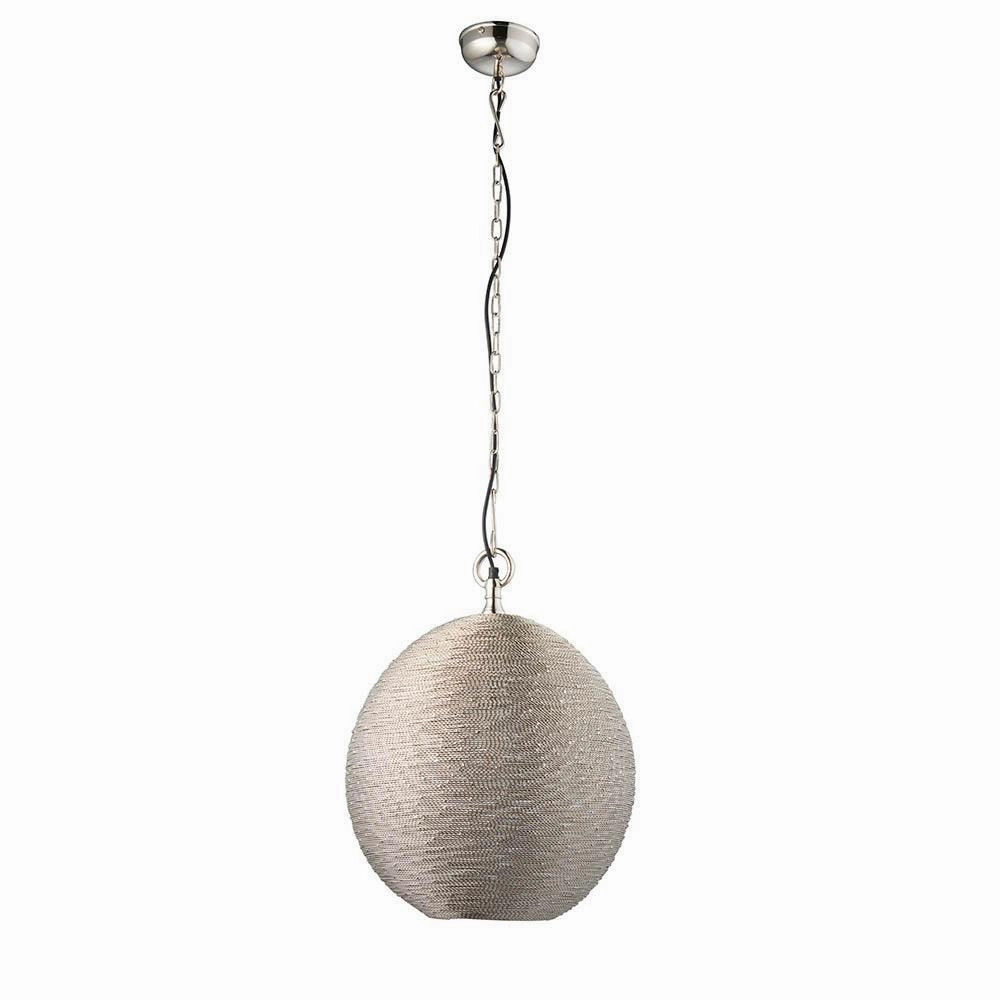 Endon Asha 1 Light Polished Nickel Ceiling Pendant
