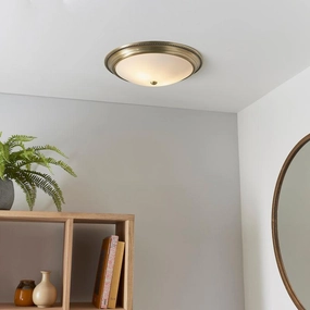 Endon Atlas 2 Light Brass Flush Ceiling Light simple ceiling design light