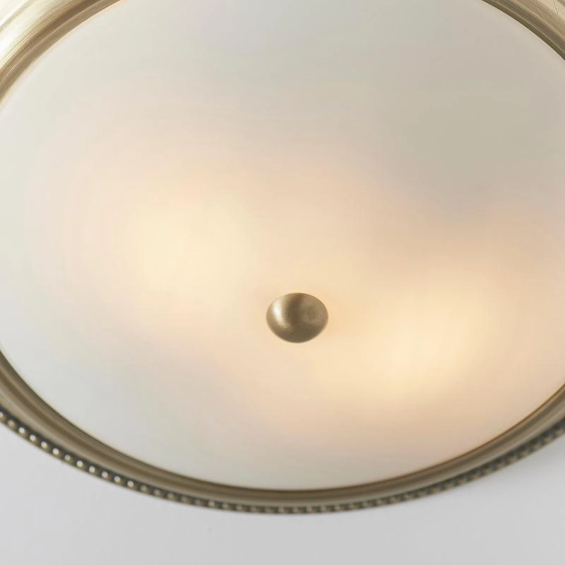 Endon Atlas 2 Light Brass Flush Ceiling Light