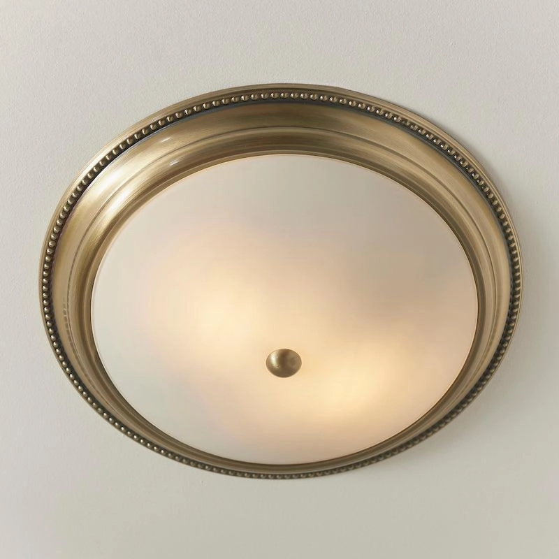 Endon Atlas 2 Light Brass Flush Ceiling Light