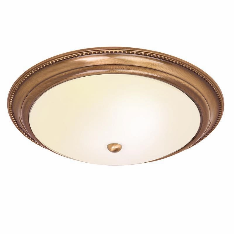 Endon Atlas 2 Light Brass Flush Ceiling Light