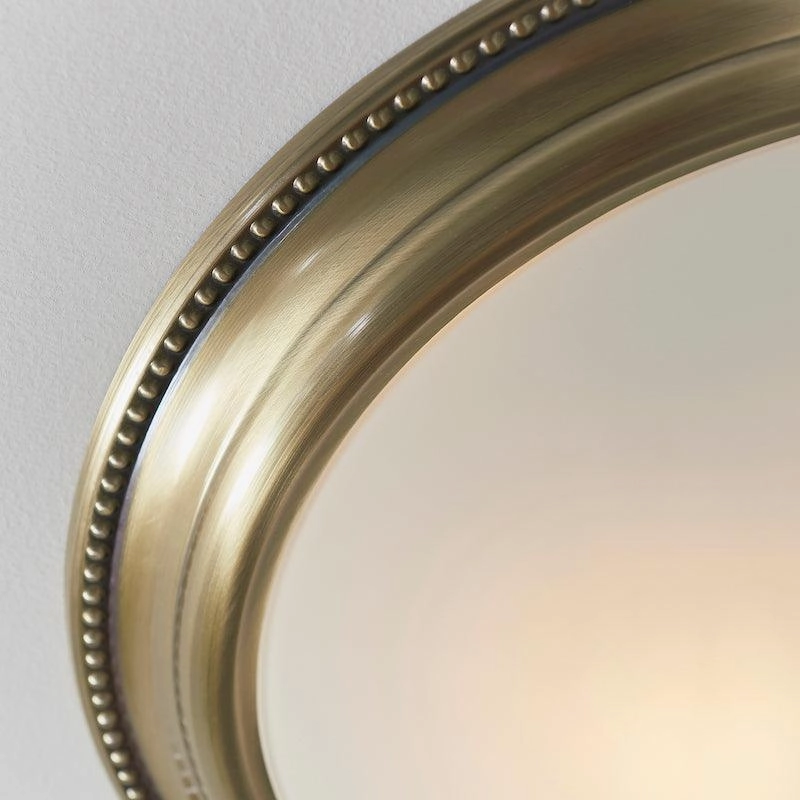 Endon Atlas 2 Light Brass Flush Ceiling Light