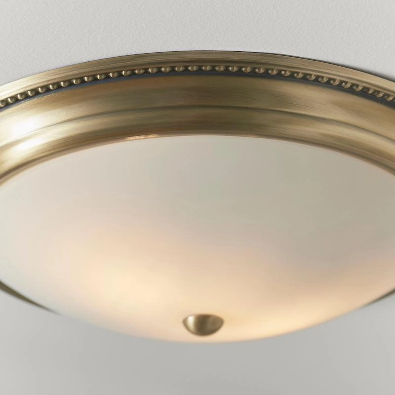 Endon Atlas 2 Light Brass Flush Ceiling Light