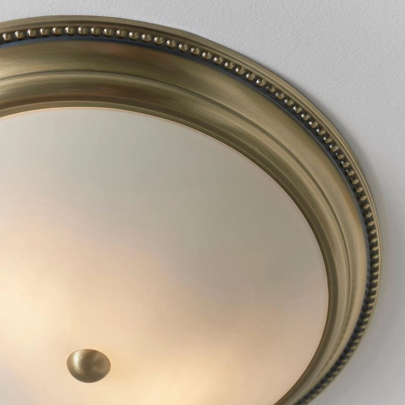 Endon Atlas 2 Light Brass Flush Ceiling Light