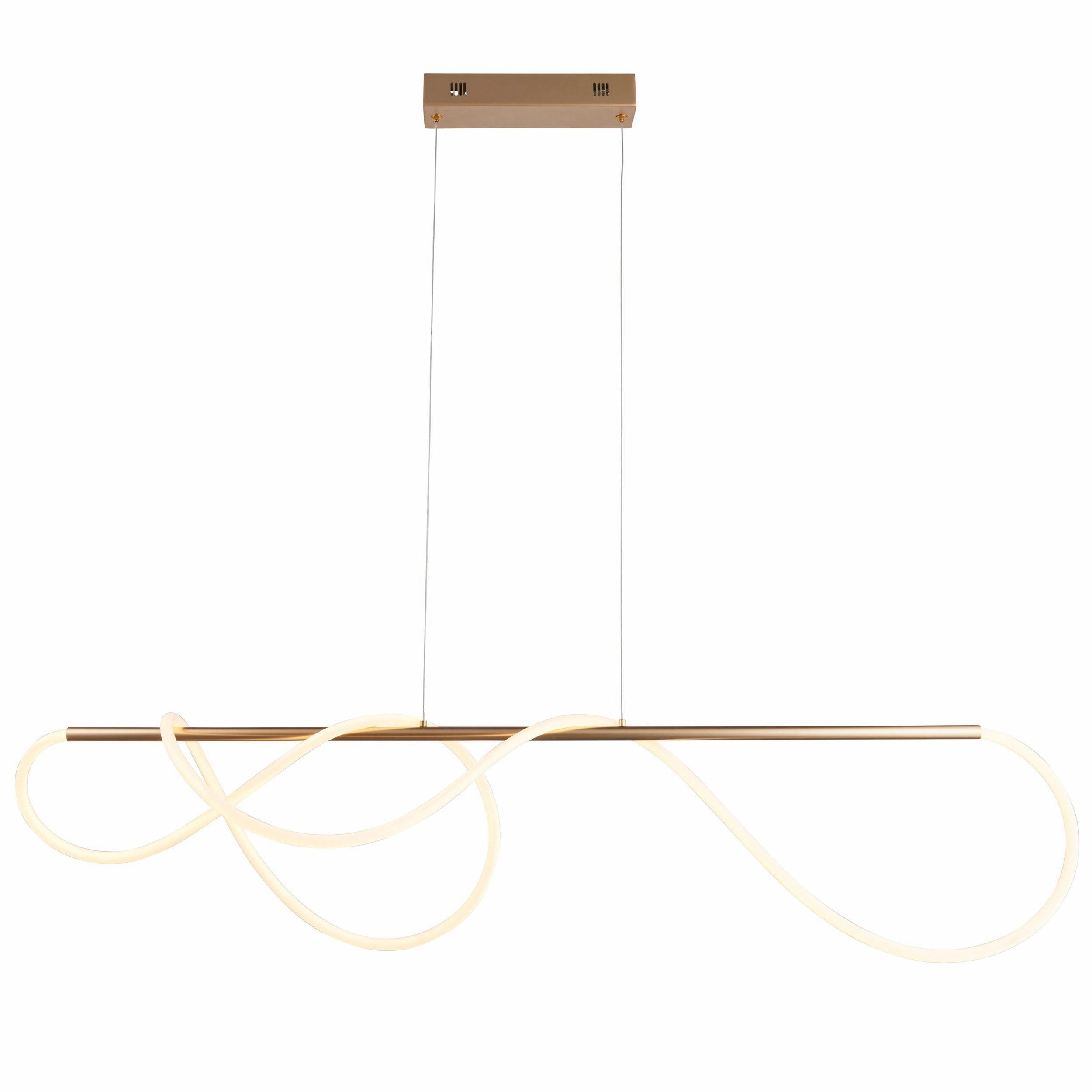 Endon Attalea 1 Light Bar Satin Gold Ceiling Pendant
