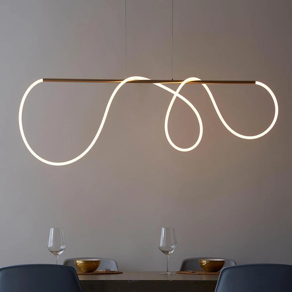 Endon Attalea 1 Light Bar Satin Gold Ceiling Pendant