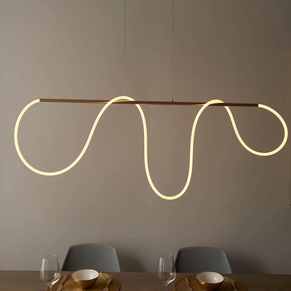 Endon Attalea 1 Light Bar Satin Gold Ceiling Pendant