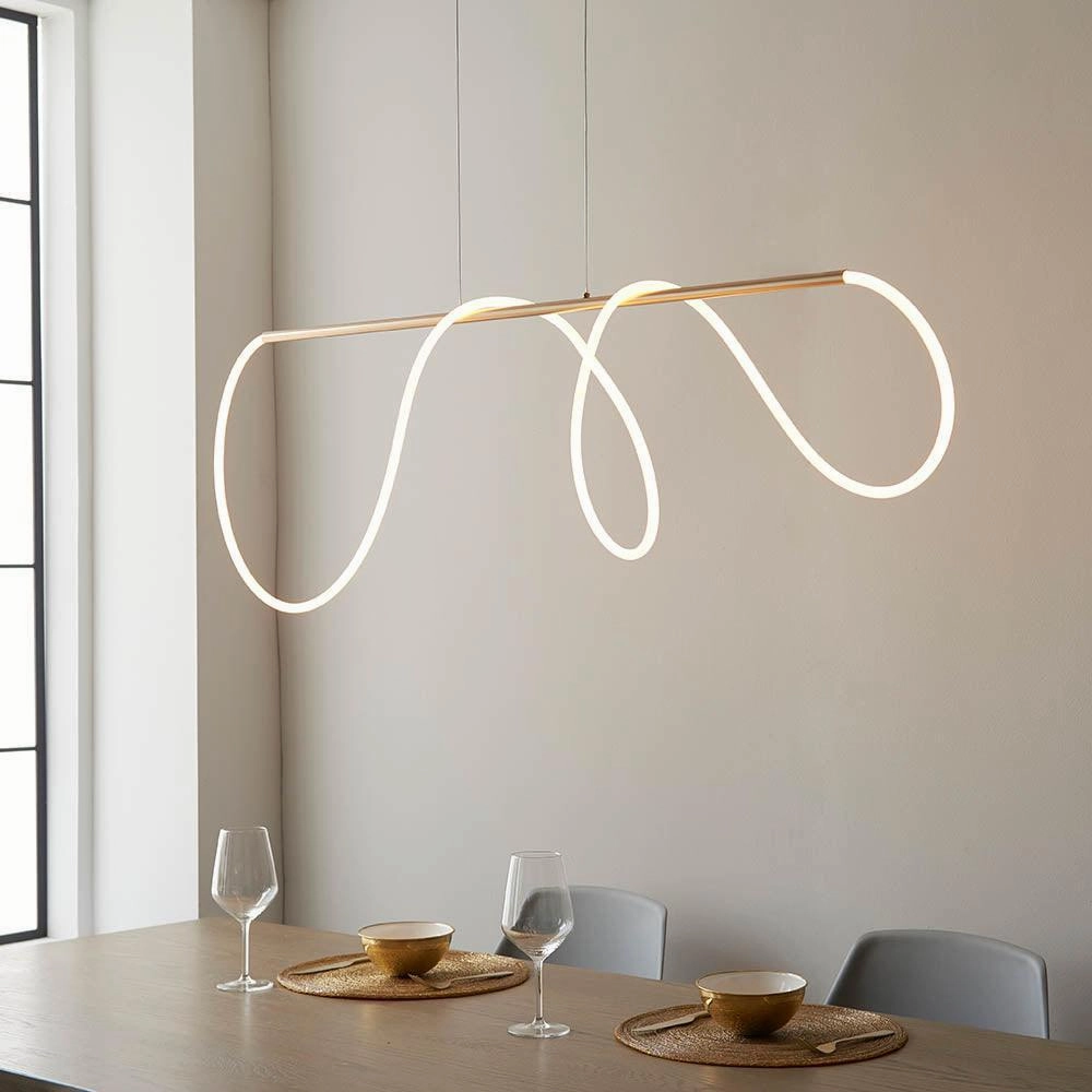Endon Attalea 1 Light Bar Satin Gold Ceiling Pendant