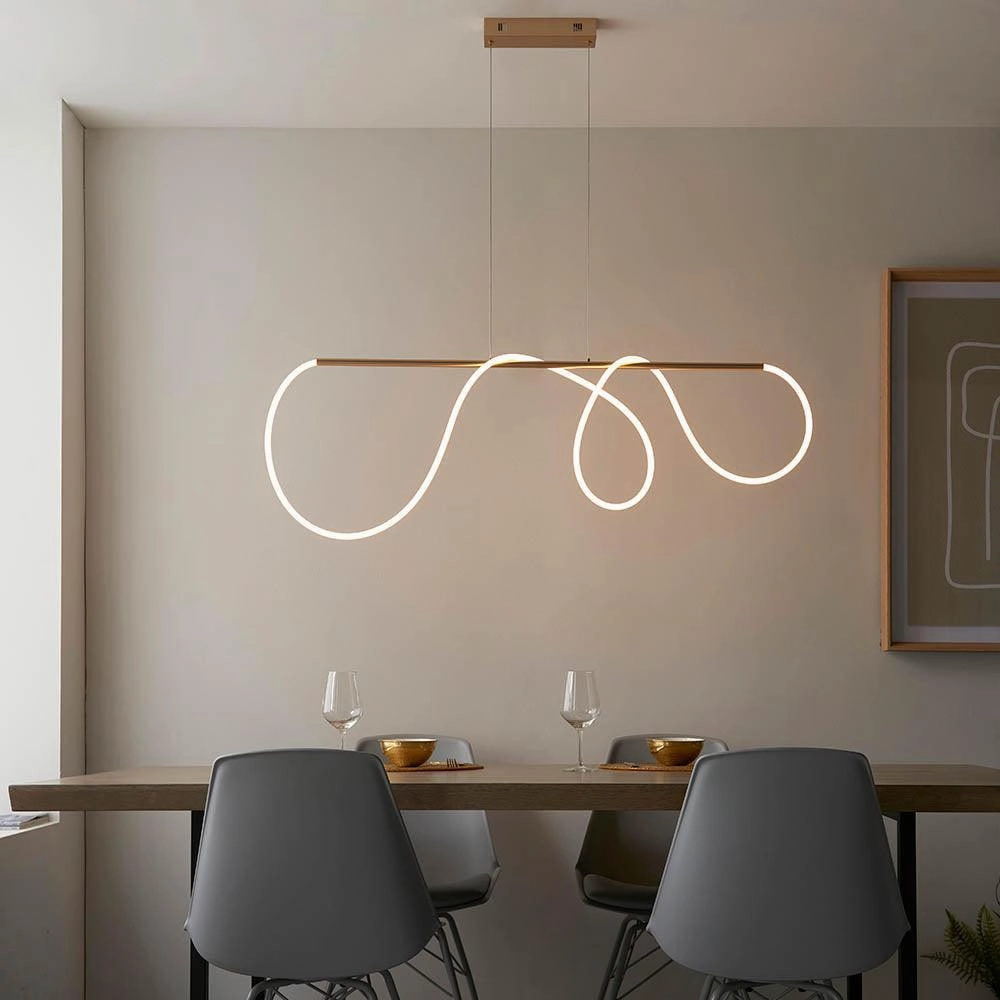 Endon Attalea 1 Light Bar Satin Gold Ceiling Pendant modern ceiling lamp