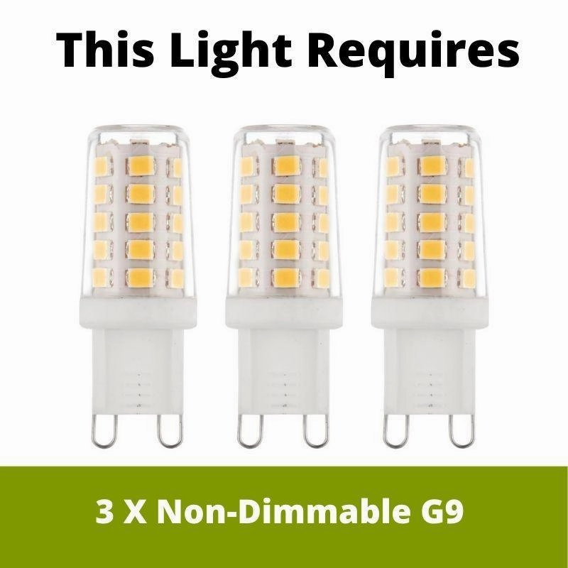Endon Auria 3 Light Chrome Semi Flush Ceiling Light