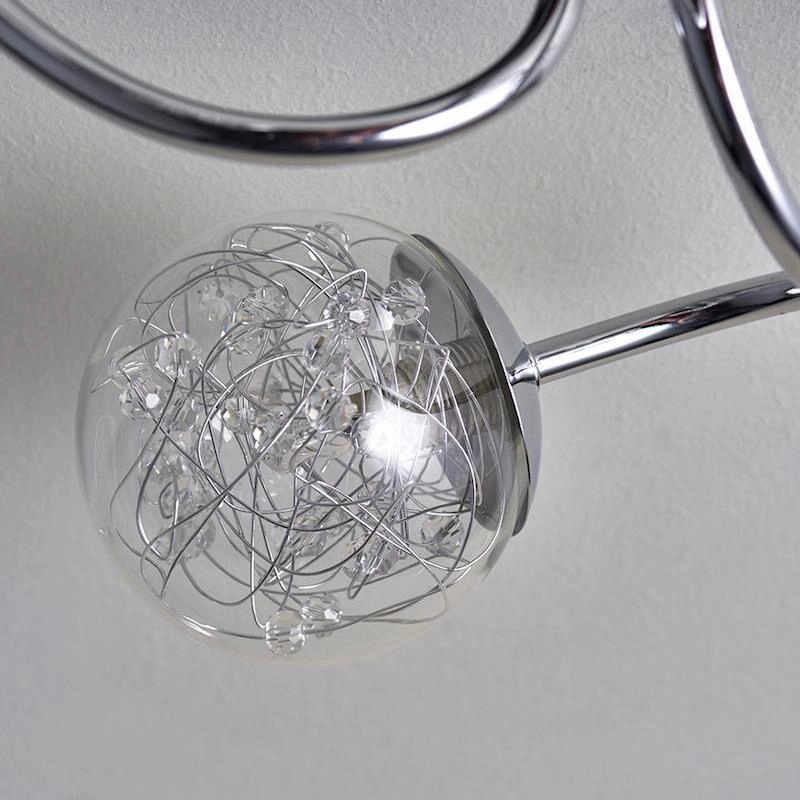 Endon Auria 3 Light Chrome Semi Flush Ceiling Light