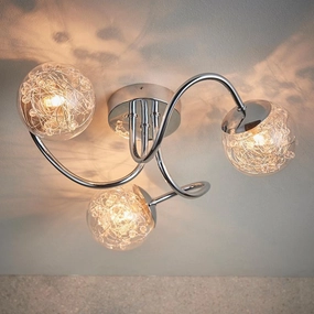 Endon Auria 3 Light Chrome Semi Flush Ceiling Light simple ceiling design light