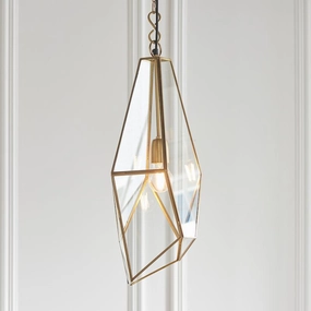 Endon Avery 1 Light Antique Brass & Glass Pendant simple ceiling design light