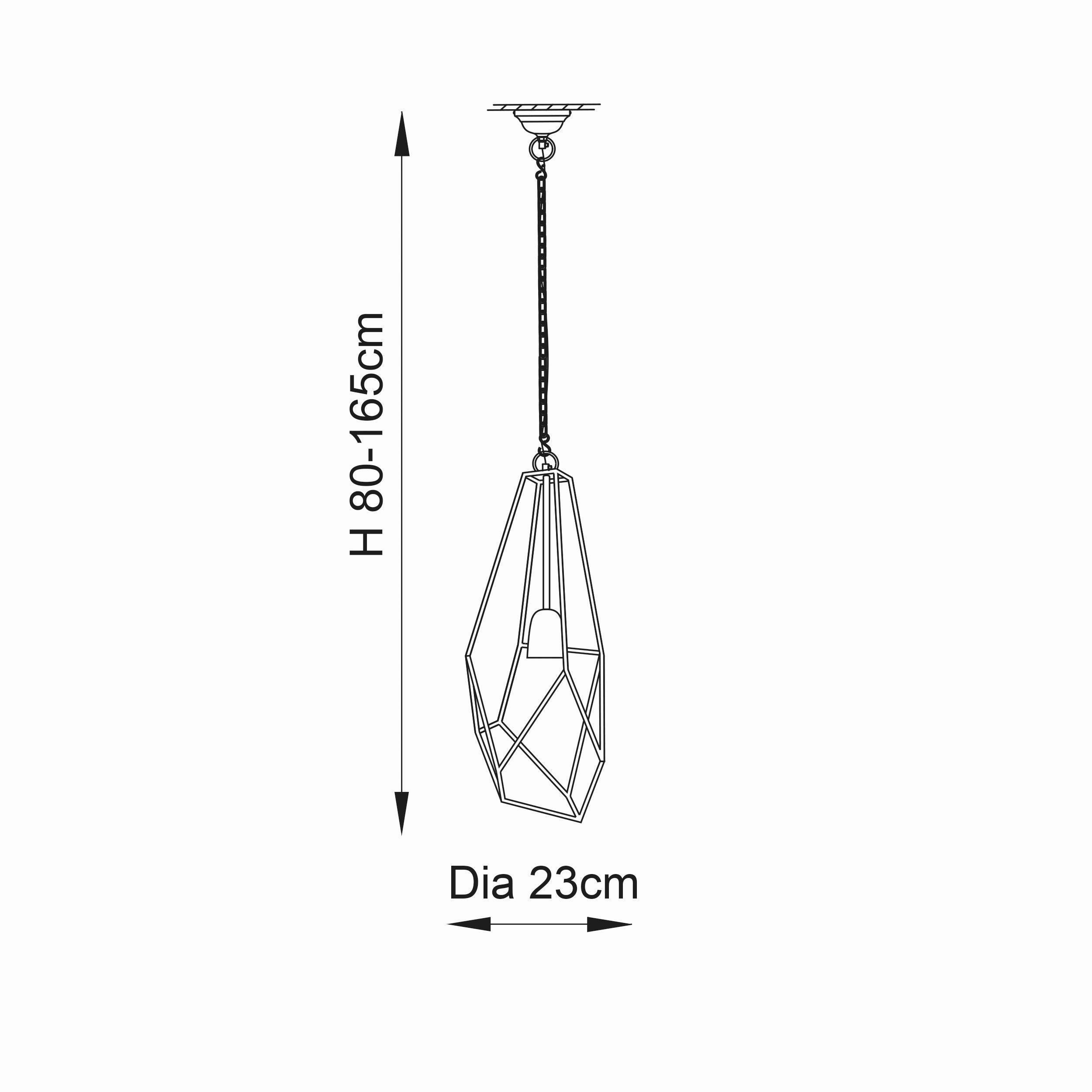 Endon Avery 1 Light Antique Brass & Glass Pendant