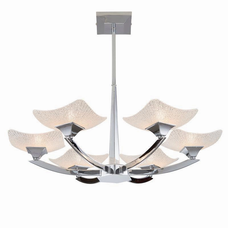 Endon Ayres 6 Arm Polished Chrome Semi Flush Ceiling Light