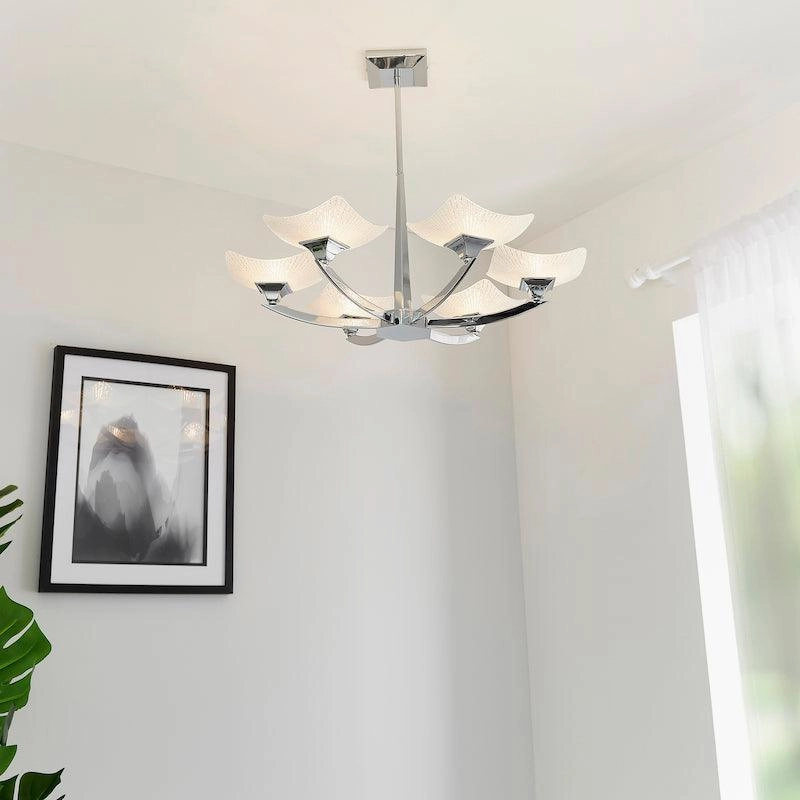 Endon Ayres 6 Arm Polished Chrome Semi Flush Ceiling Light simple ceiling design light
