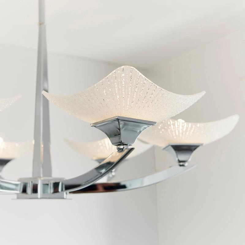 Endon Ayres 6 Arm Polished Chrome Semi Flush Ceiling Light