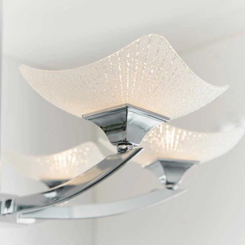 Endon Ayres 6 Arm Polished Chrome Semi Flush Ceiling Light