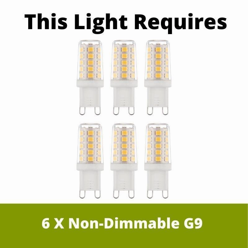 Endon Ayres 6 Arm Polished Chrome Semi Flush Ceiling Light