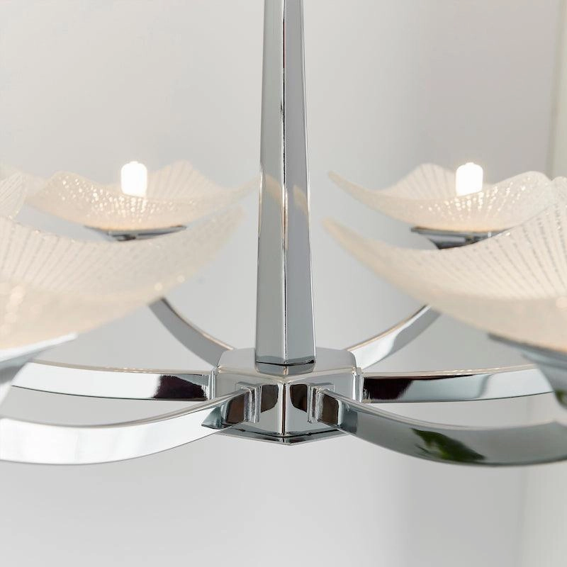Endon Ayres 6 Arm Polished Chrome Semi Flush Ceiling Light