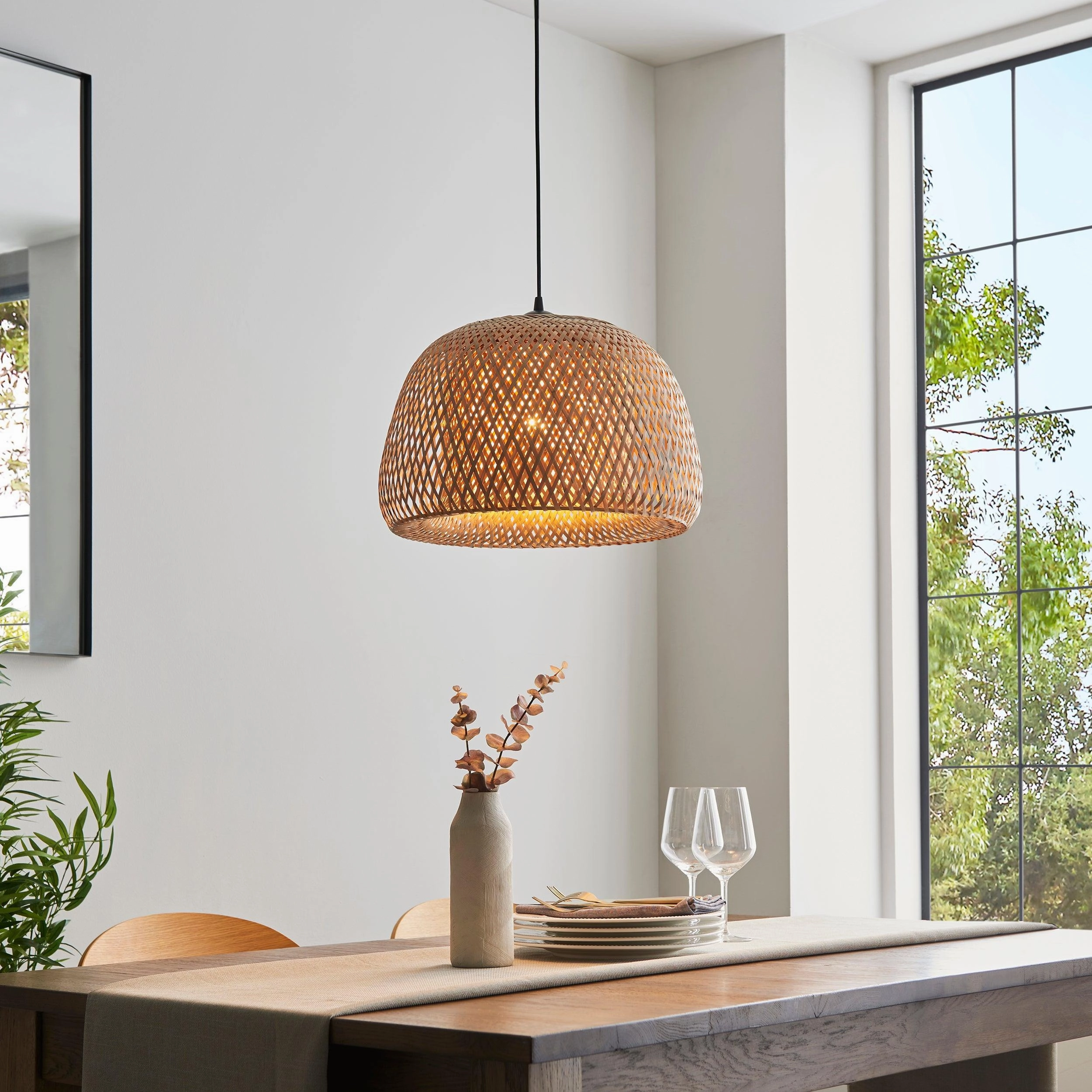 Endon Bali Natural Bamboo Woven Ceiling Pendant