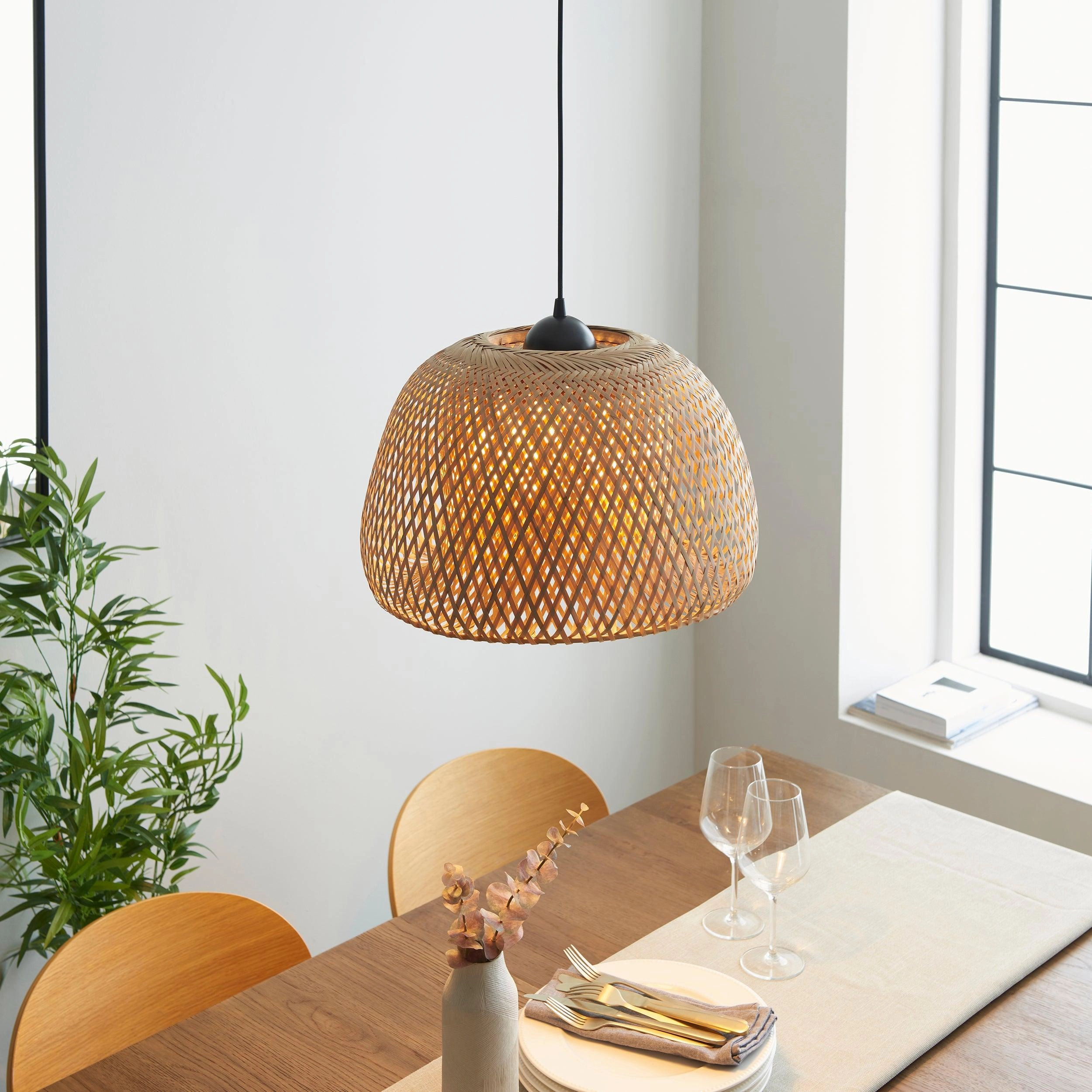 Endon Bali Natural Bamboo Woven Ceiling Pendant