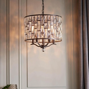 Endon Belle 5 Light Clear Glass Crystal Ceiling Pendant minimalist ceiling light
