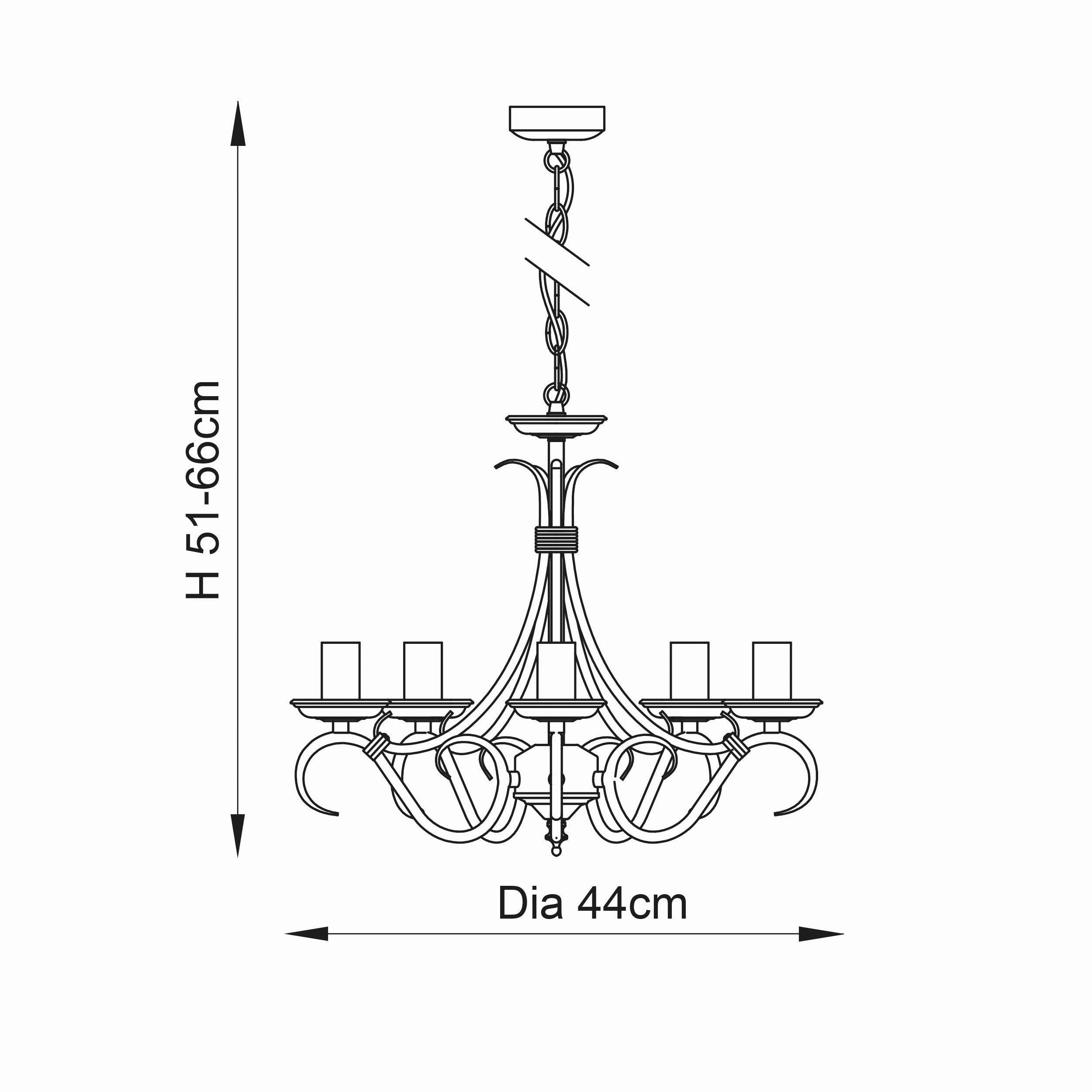 Endon Bernice 5 Light Antique Brass Chandelier