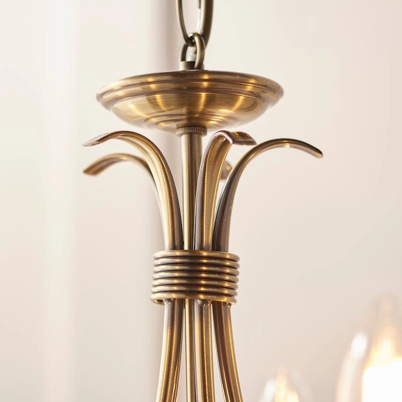 Endon Bernice 5 Light Antique Brass Chandelier