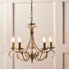 Endon Bernice 5 Light Antique Brass Chandelier simple ceiling design light
