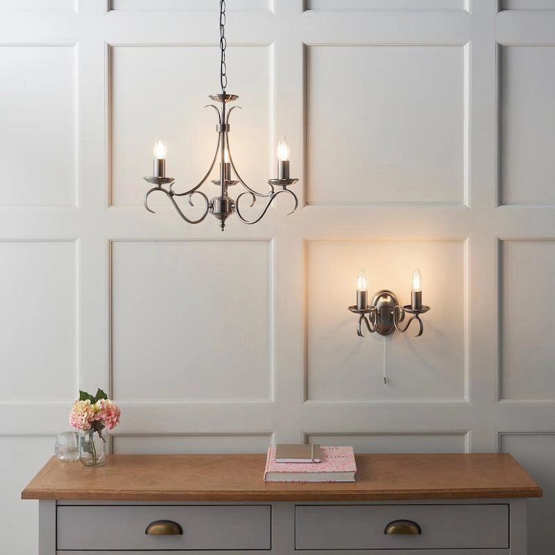 Endon Bernice Antique Brass Finish 3 Light Chandelier