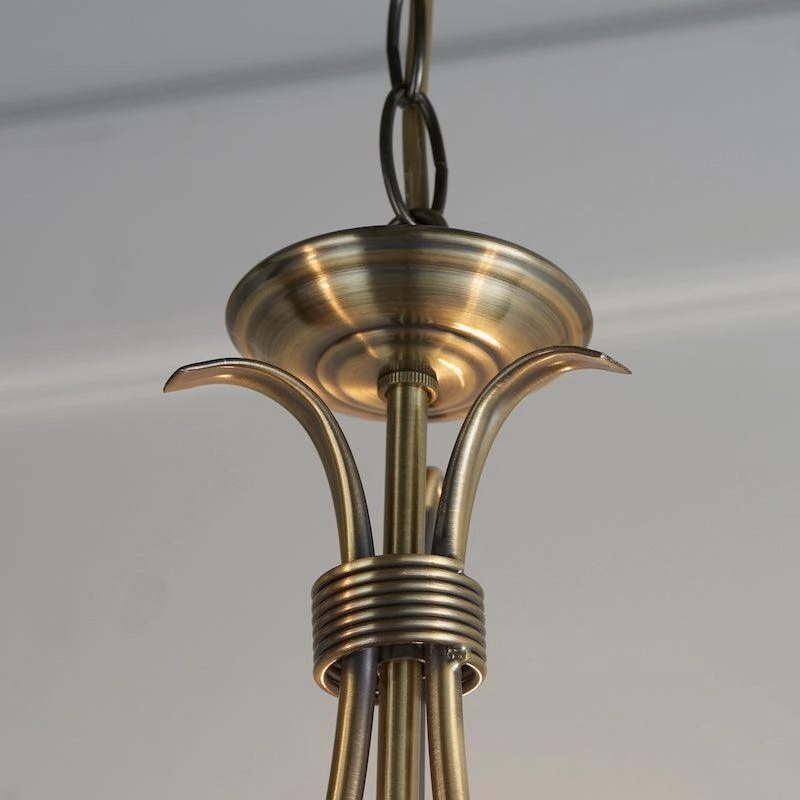 Endon Bernice Antique Brass Finish 3 Light Chandelier