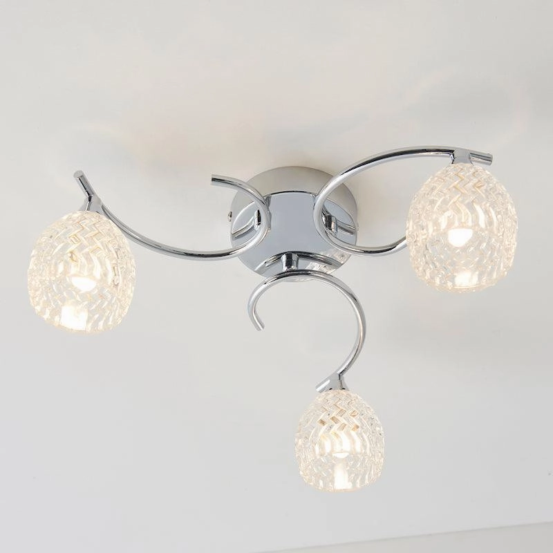 Endon Boyer 3 Arm Chrome Flush Ceiling Light simple ceiling design light