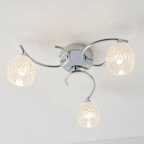 Endon Boyer 3 Arm Chrome Flush Ceiling Light simple ceiling design light