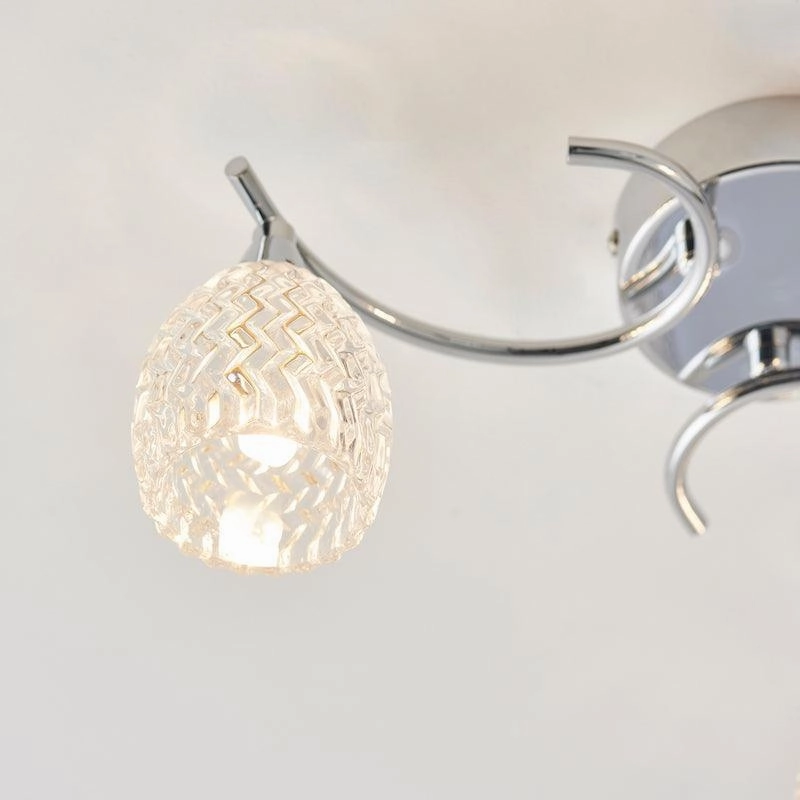 Endon Boyer 3 Arm Chrome Flush Ceiling Light